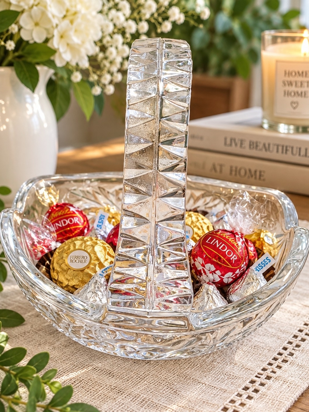 Clear Crystal Basket - Clear